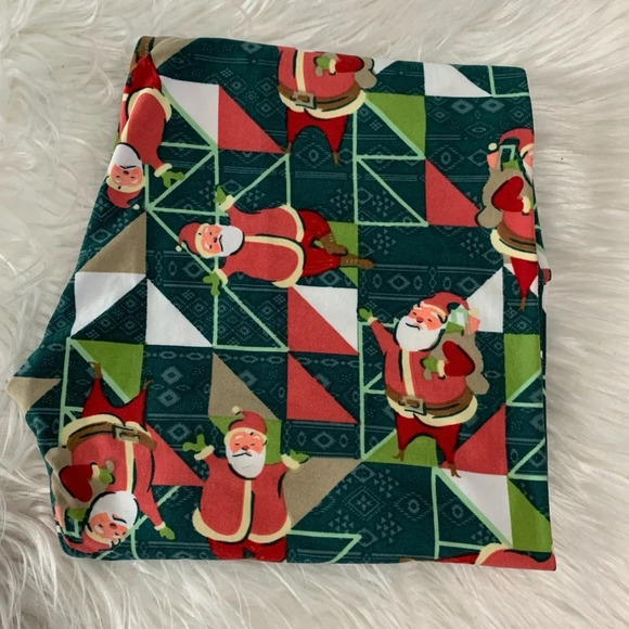 New! Women’s Lularoe red and green Santa leggings TC - Picture 1 of 1